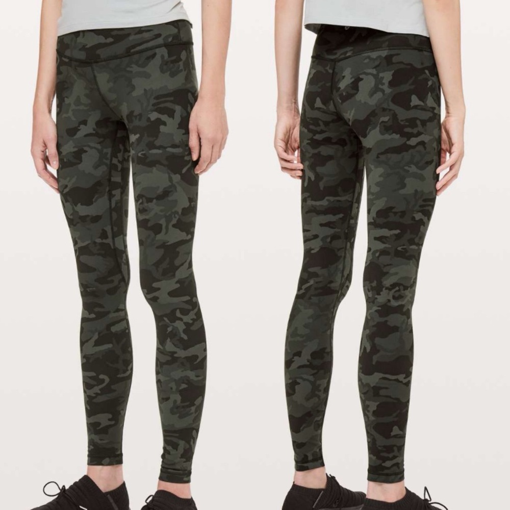 Lululemon Align Pant *Full Length 28" Incognito Camo Multi Gator Green - Size 8